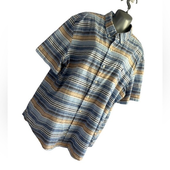 U.S POLO ASSN. CASUAL BLUE STRIPED BUTTON DOWN SHIRT • Size: 2XL • Used - Picture 2 of 9